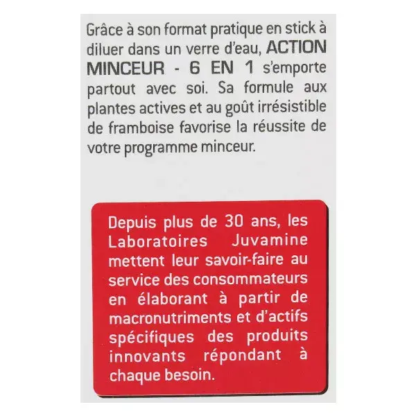Juvamine Slimming Action 6 Ações Sabor Framboesa 14 sachês