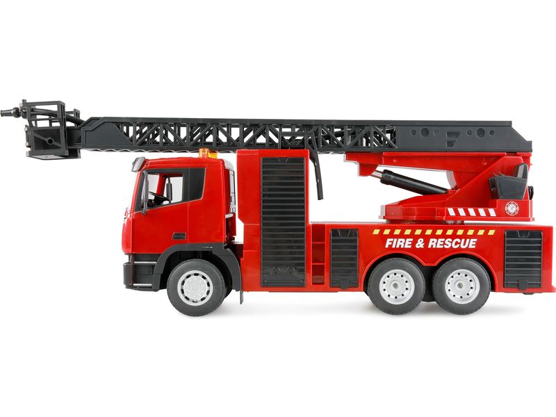 Amewi Arocs Feuerwehr Drehleiter RTR, 1:18 Feuerwehrfahrzeug mit Licht und Wasserwerfer im Massstab 1:18