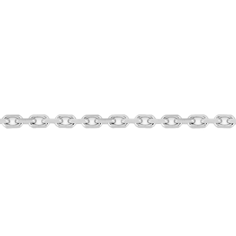 Chaîne mixte 40 cm - Maille Forçat diamanté - Or blanc 18 Carats - Largeur 1.75 mm