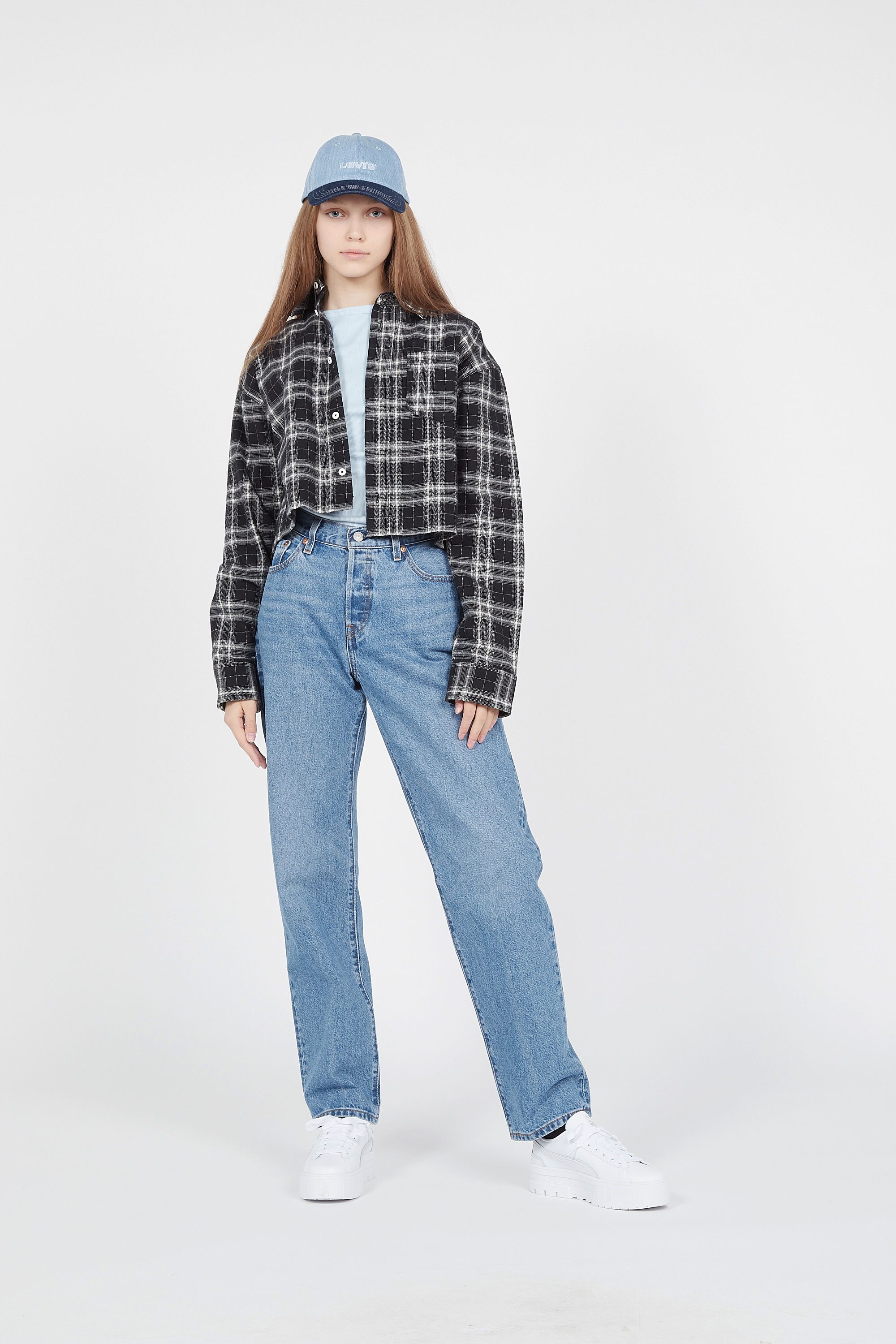 HUF Chemise WO CROP FLANNEL Noir