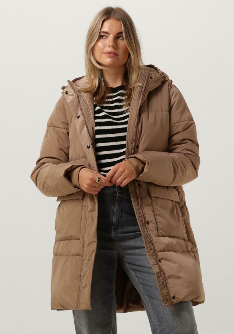 NOTRE-V camel notre-v gewatteerde jas puffer coat midi