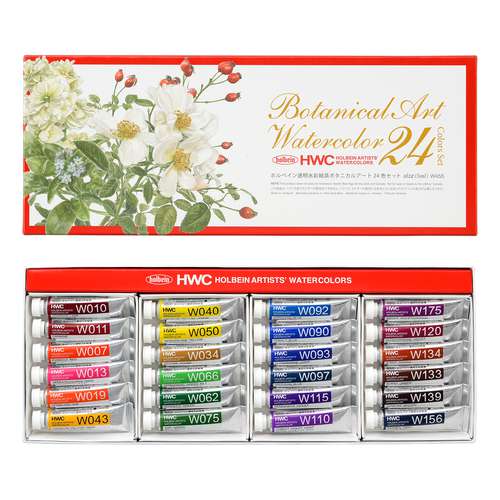 HOLBEIN Künstler-Aquarellfarbe Botanical Art Set, 24 Farben