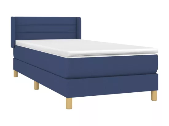 Sommier tapissier avec matelas Bleu 90x190 cm Tissu