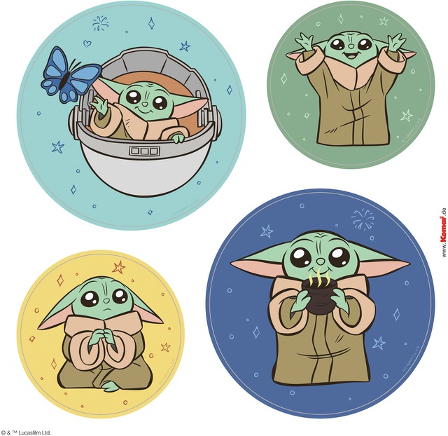 Komar Fensterdekoration »Fenstersticker - Grogu - Padawan Bubbles   - Grösse 30 x 30 cm, 2 Bogen«