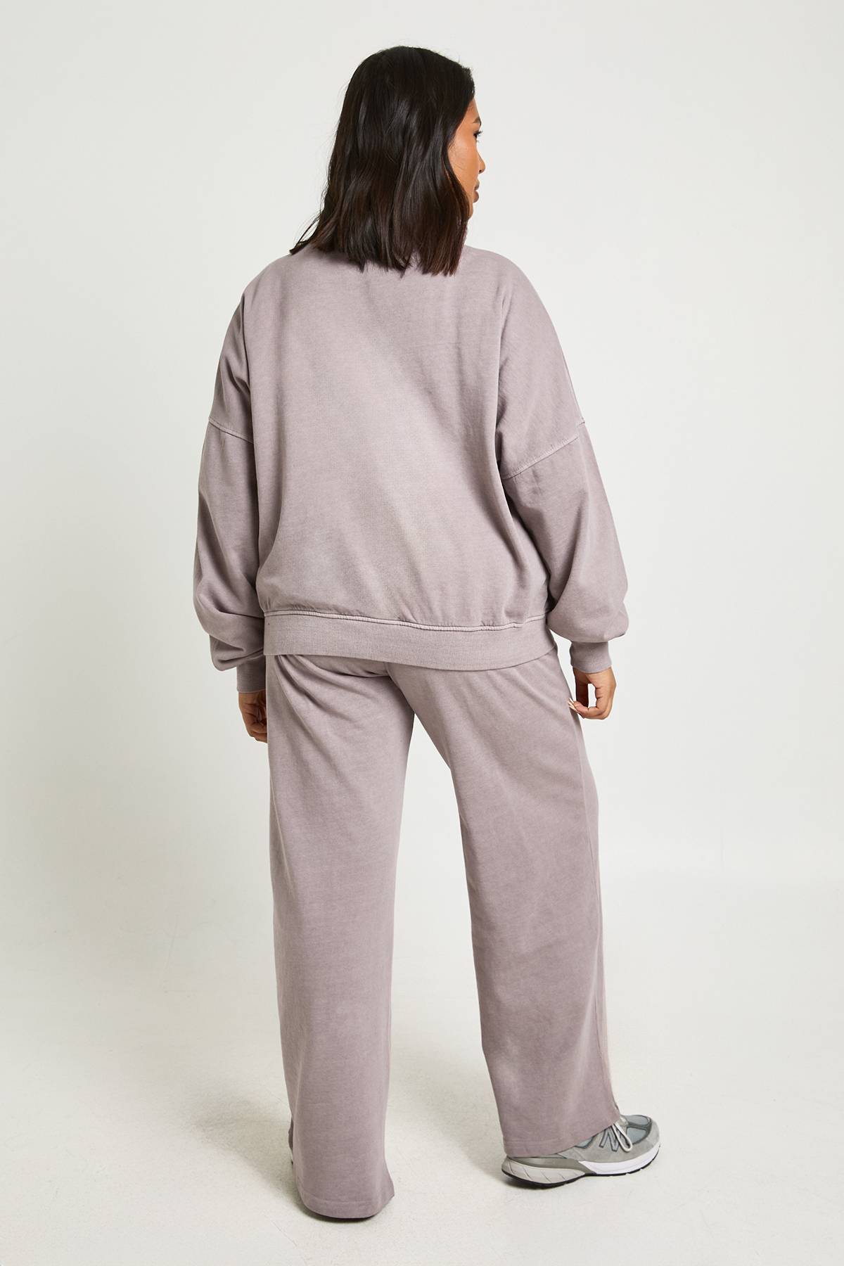 boohoo Ensemble de Jogging Grande Taille Col Cheminée Effet Délavé