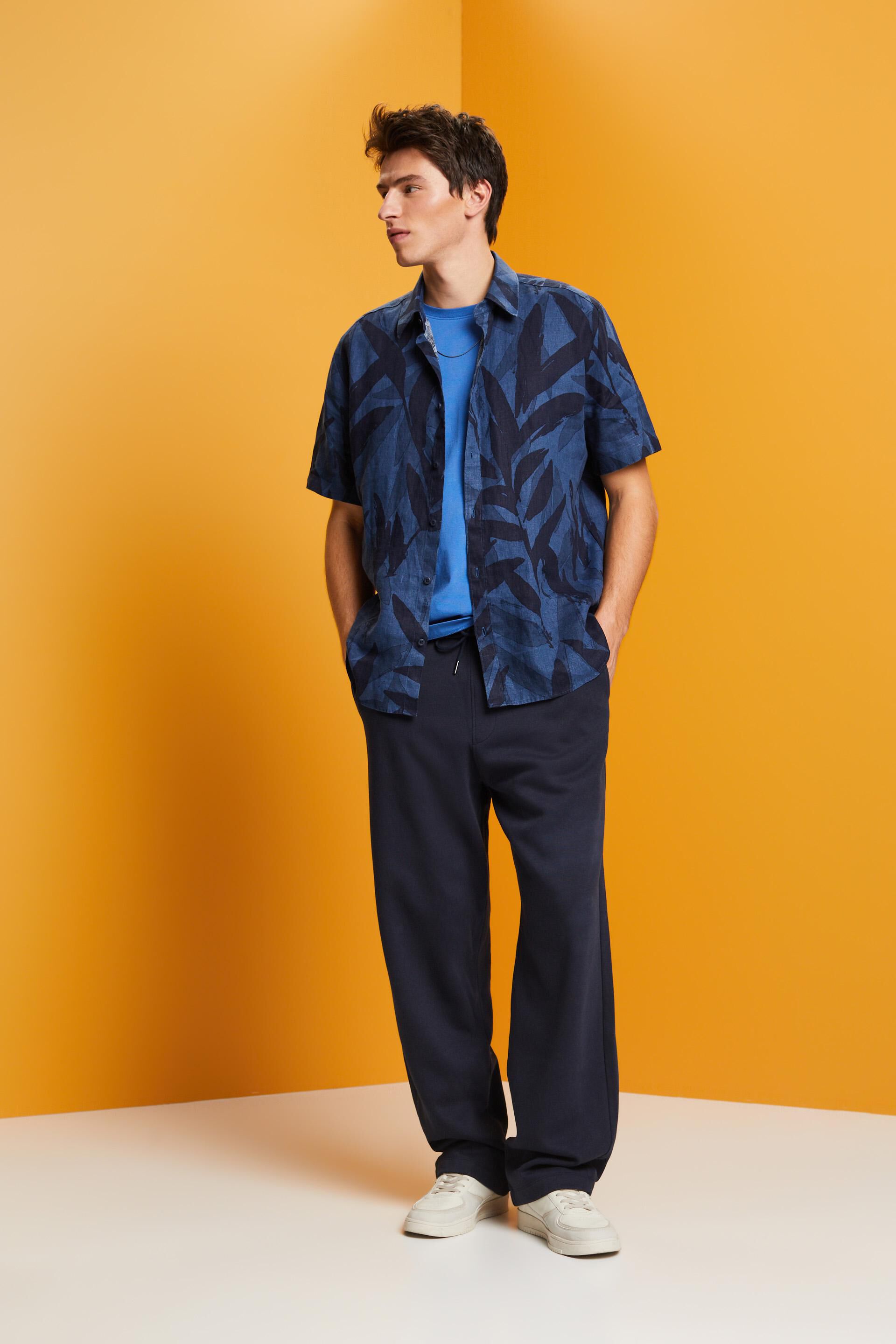 Chemise à manches courtes animée d’un motif, 100 % coton
