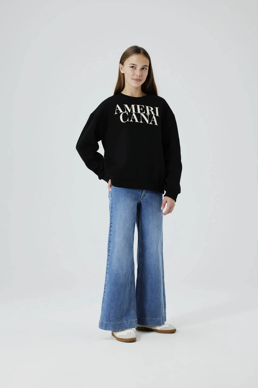 NAME IT sweater NKFORIANA met tekst zwart
