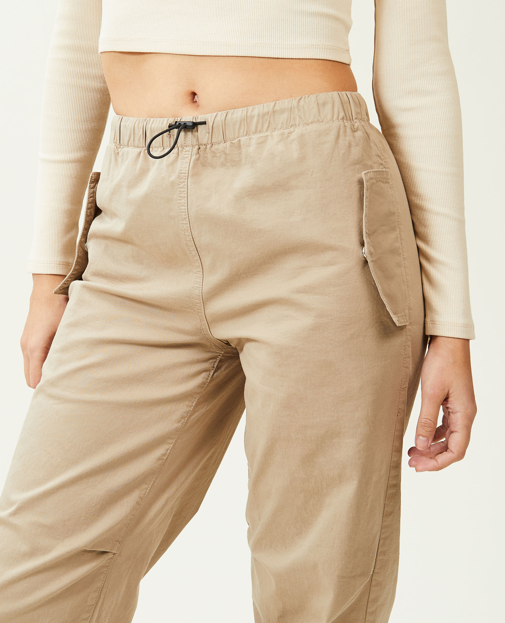 Pantalon parachute multipoche - Taupe