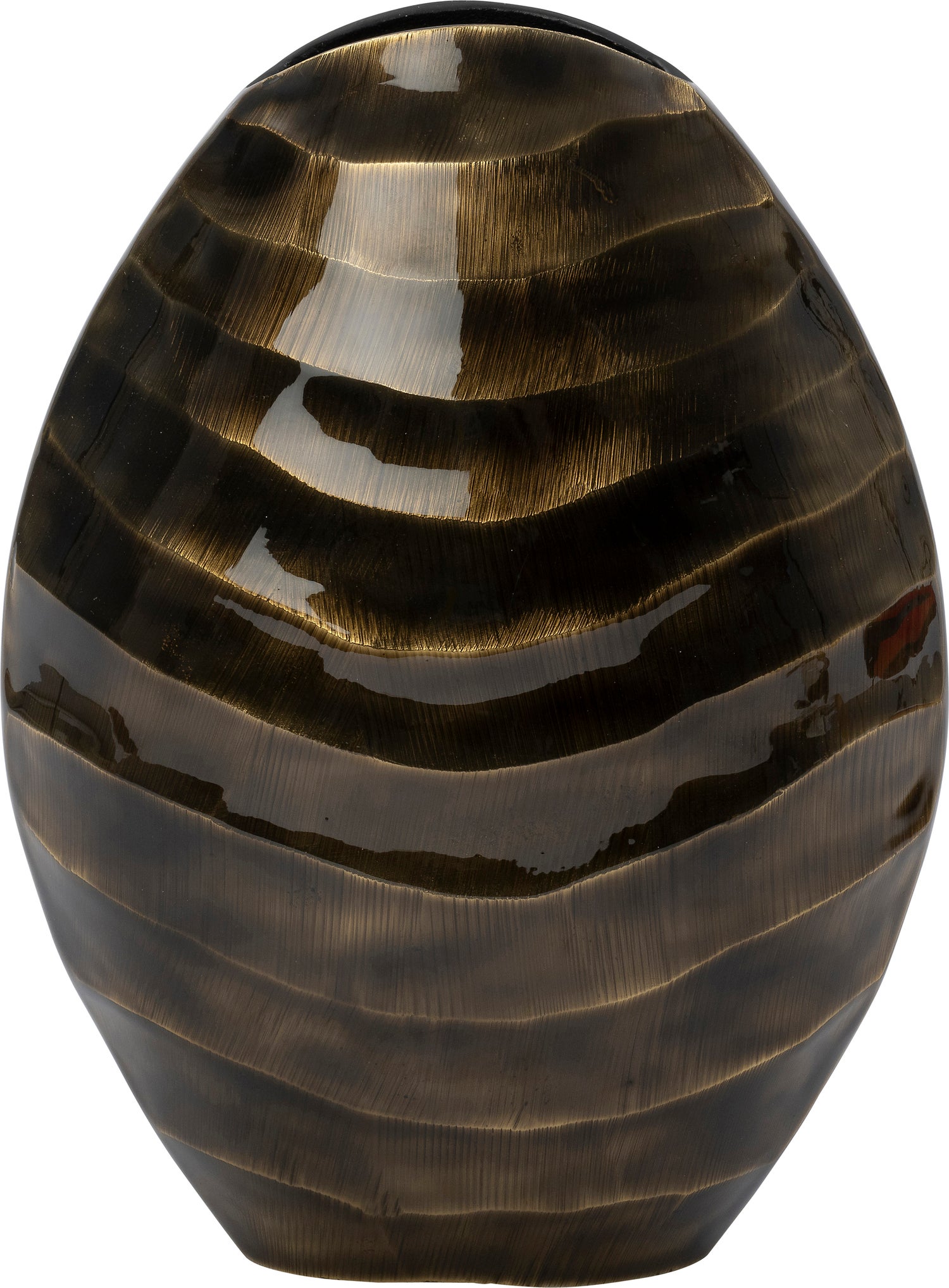 Intratuin vaas Bregje goud / zwart 26 x 14 x 36 cm