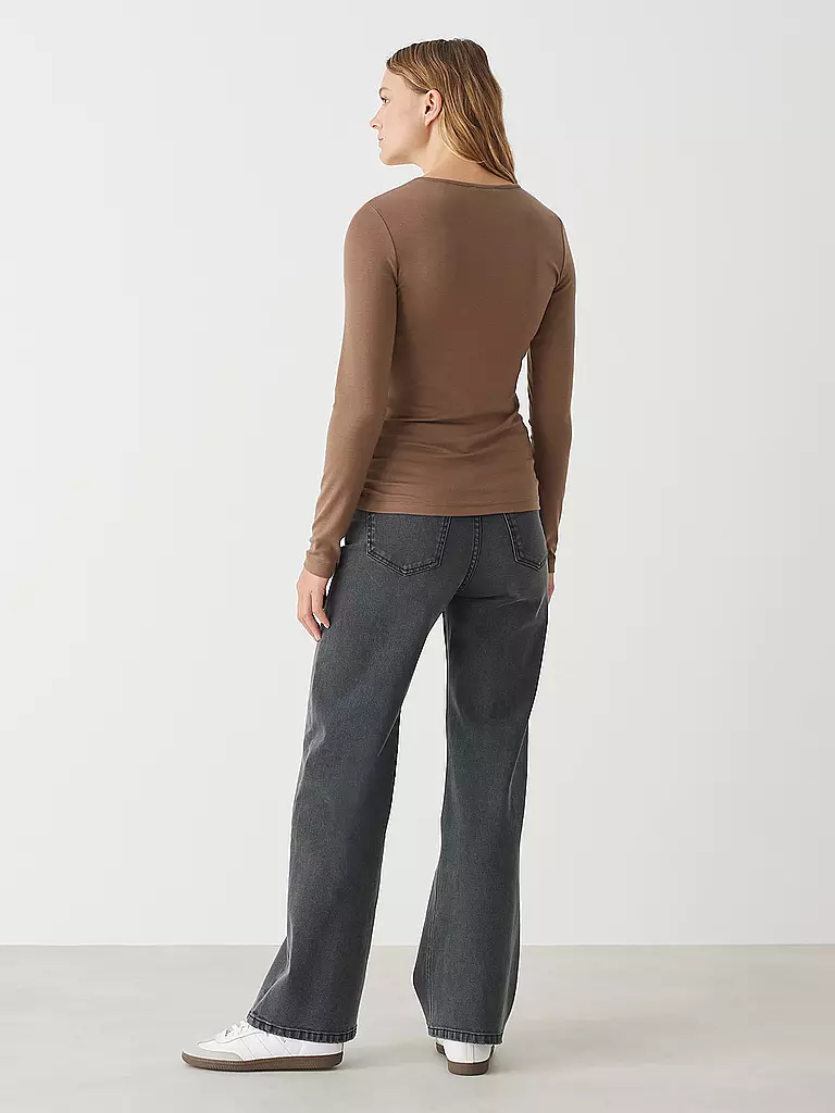 OPUS Langarmshirt SOGETI braun
