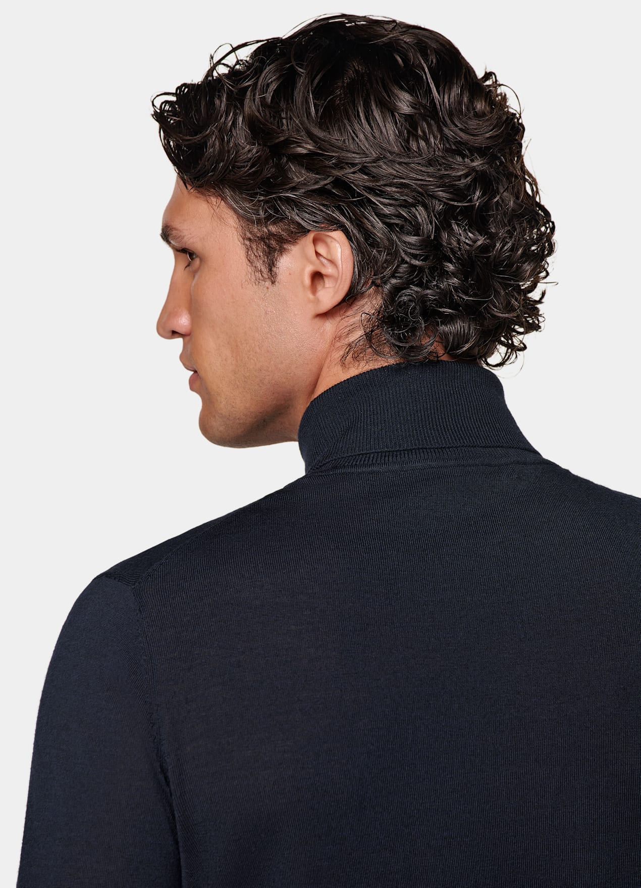 Col roulé Merino bleu marine