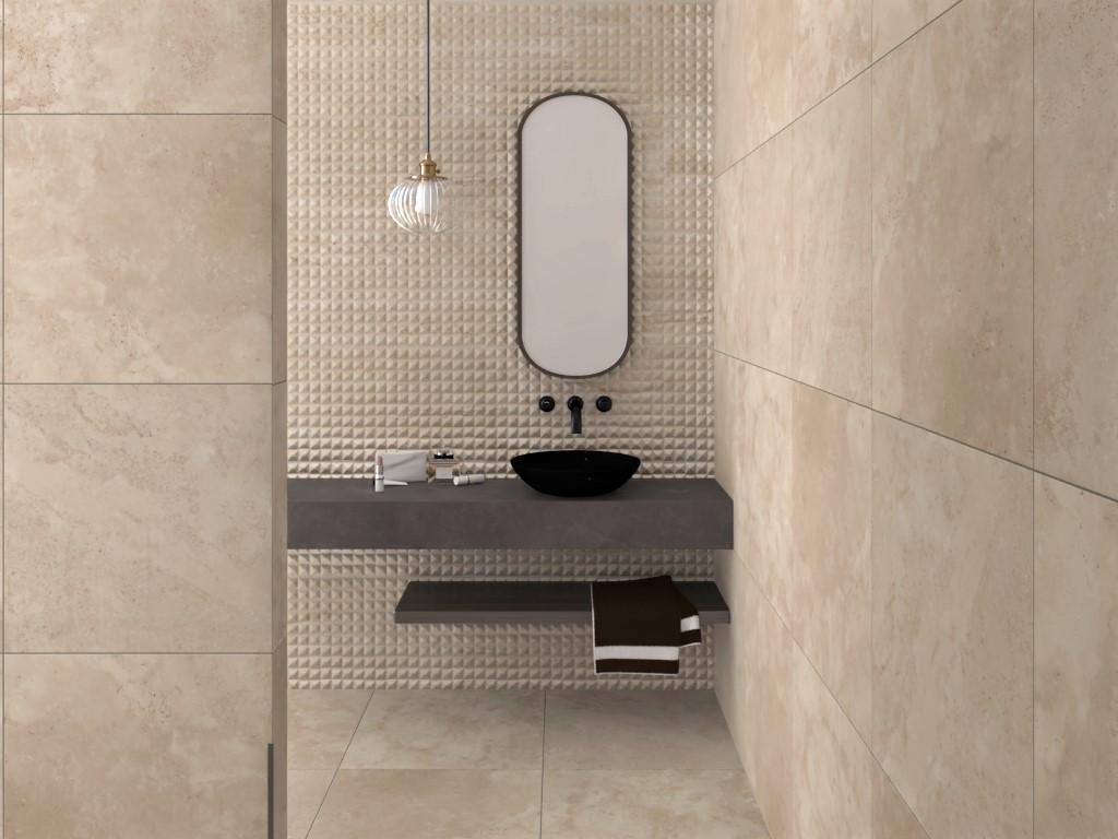Navale Bayasse wandtegel decor 40x120cm beige marmer gerectificeerd