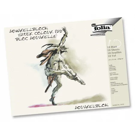 Folia Aquarellblock, 200g / m², 30 x 40 cm, 10 Blatt