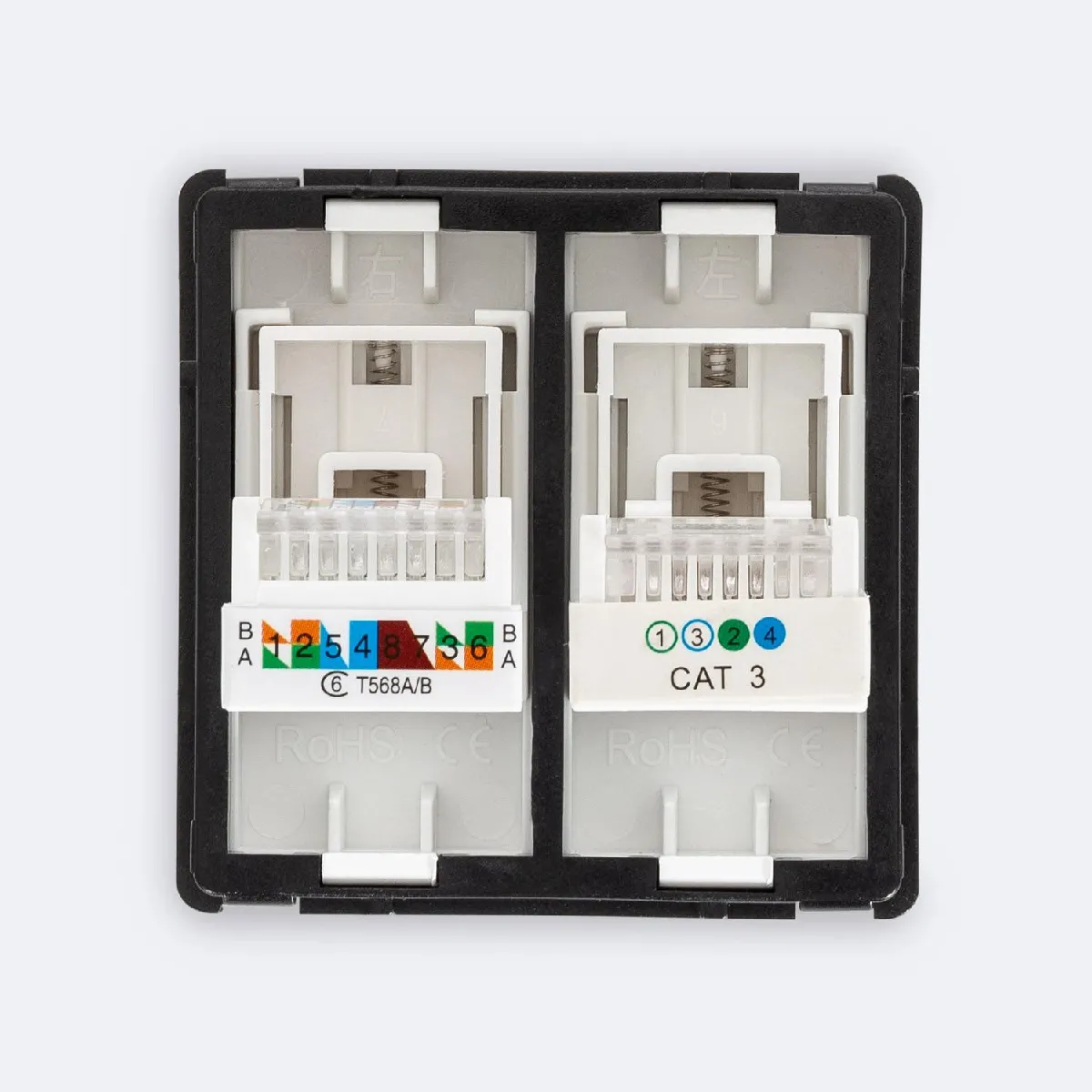 Ledkia Prise Internet RJ45 CAT 6 + RJ11 Blanc
