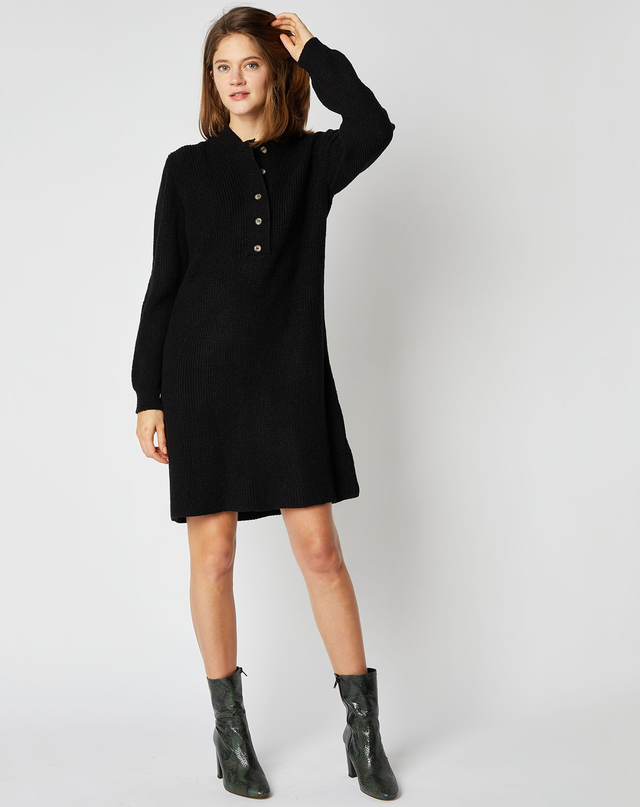 An'ge Robe pull en Maille mélangée Vicky noire
