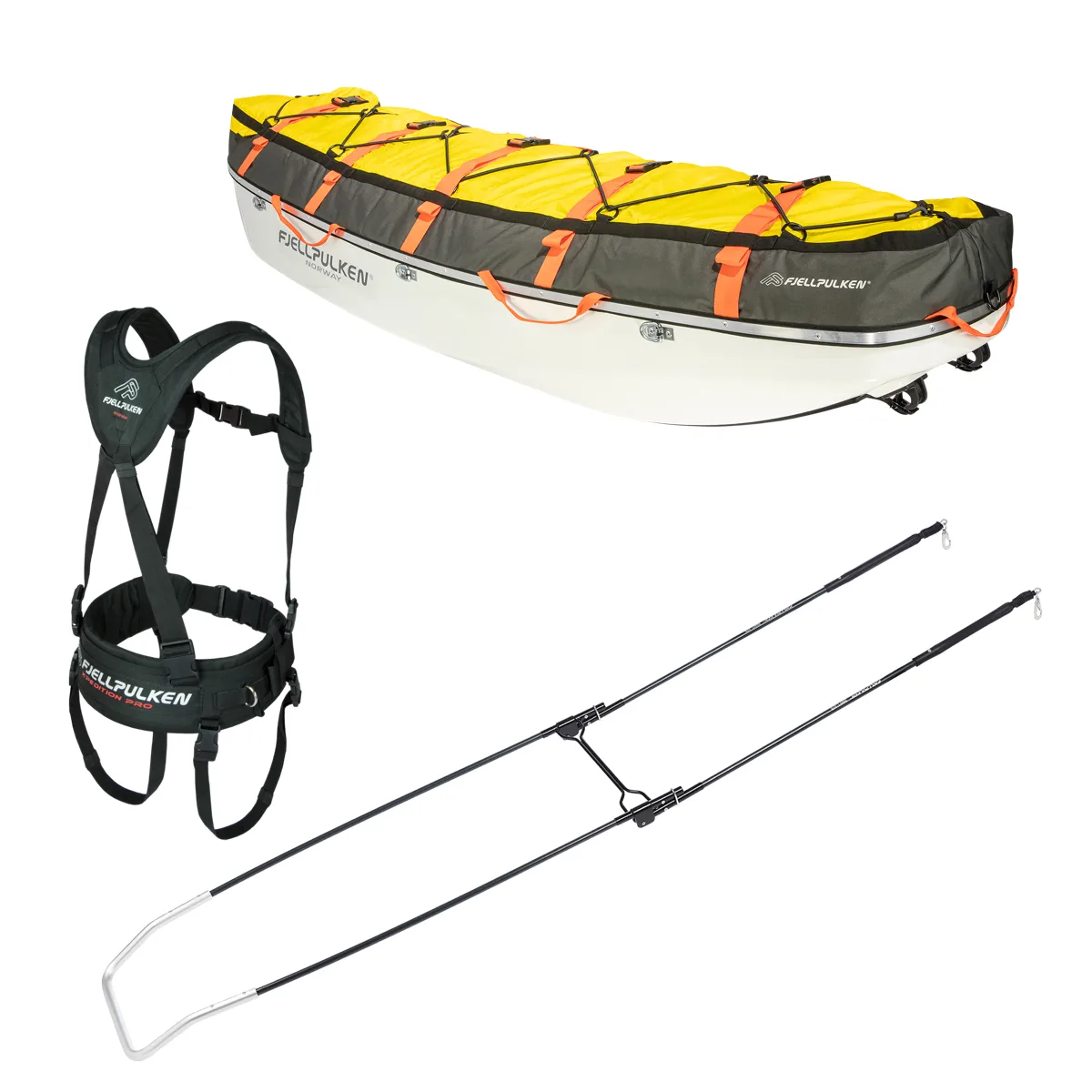 Fjellpulken Traverse 185 M/Forsterket Drag Og Sele Yellow