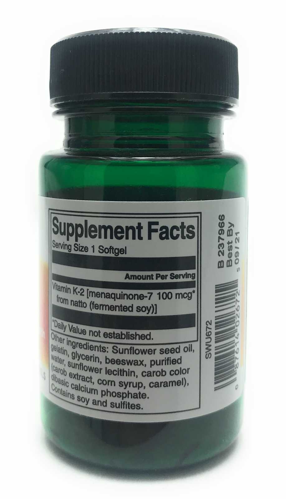 Vitamina K-2 Swanson 50 mcg 30 cápsulas gelatinosas