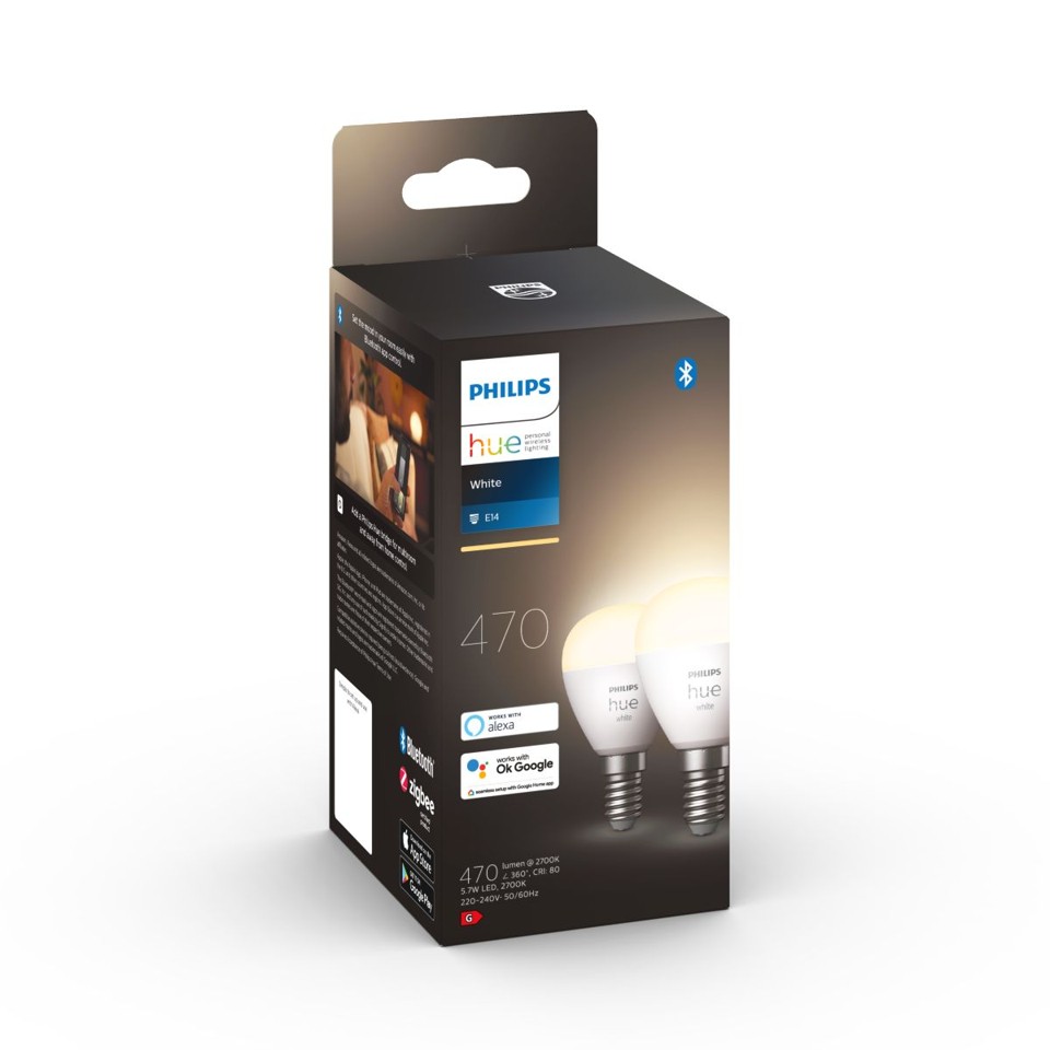 Philips Hue - Luster P45 2Pack E14 - Warm White