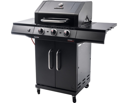 Char-Broil Performance CORE B 3 Cabinet gasgrill met 3 branders, zwart metallic, inclusief opbergplank, dekselthermometer, vetopvangbak, warmhoudrek en grillrooster.