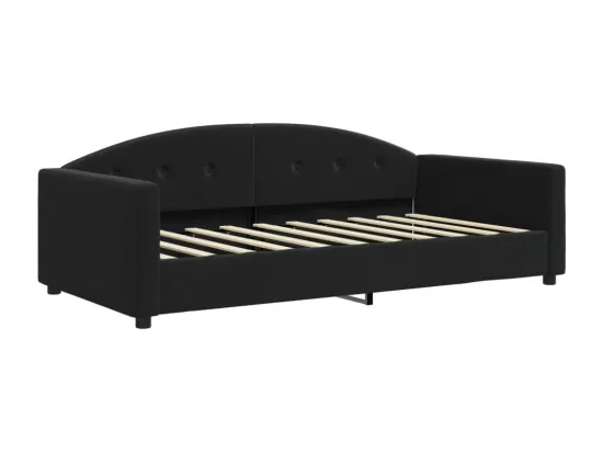 Lit de jour avec lit gigogne noir 90x190 cm velours