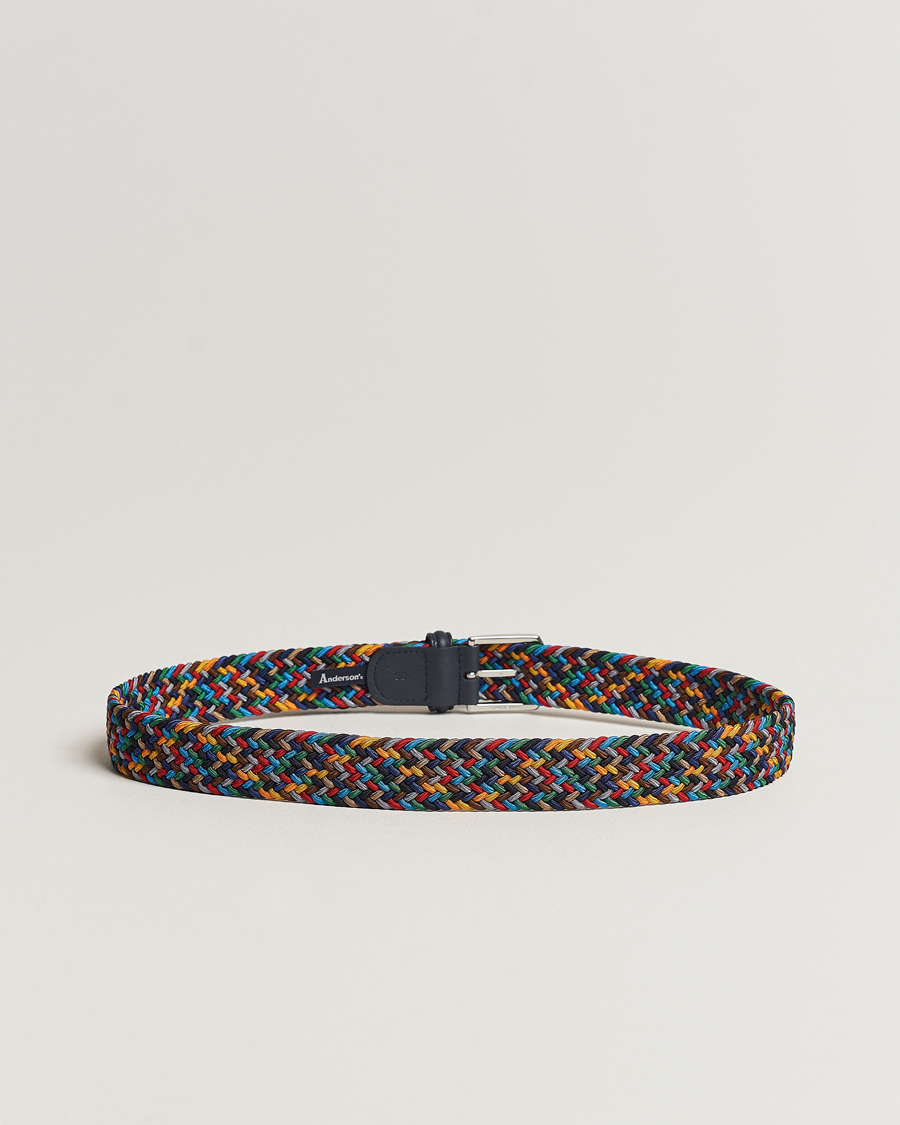 Anderson's Stretch Woven 3,5 cm Belt Dark Multi