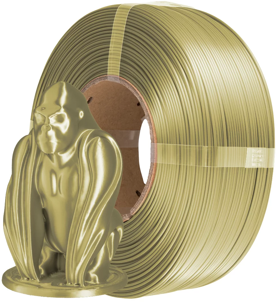 AzureFilm  PLA Silk Refill Olive Gold, 1,75 mm / 1000 g    Hochwertiges Filament mit Silk-Effekt in Olive Gold, ohne Spule