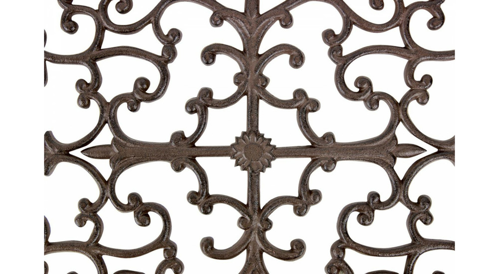 Paillasson rectangulaire fonte marron 65x2x37cm