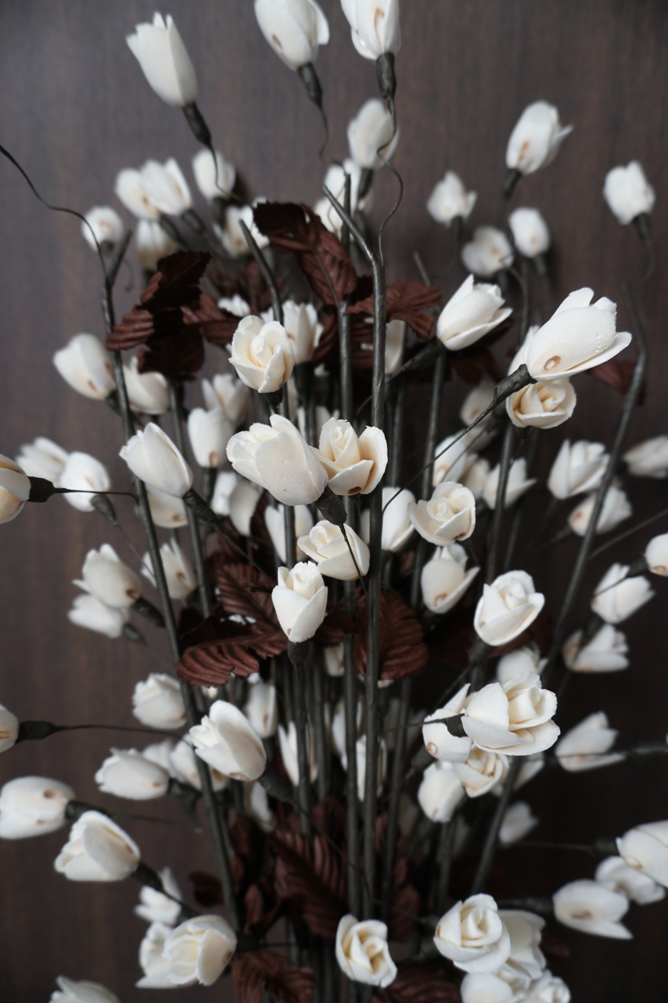 Kunstblume 'Rosenknospen', braun, weiß, H 85 cm von fischer's lagerhaus