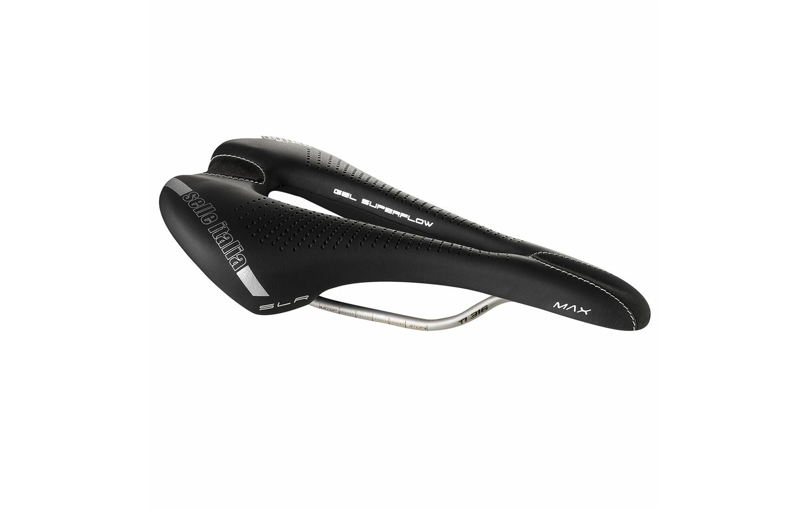 Fahrradsattel Max SLR Gel TI 316 Superflow L3, Schwarz<br>City/Urban Bike Sattel