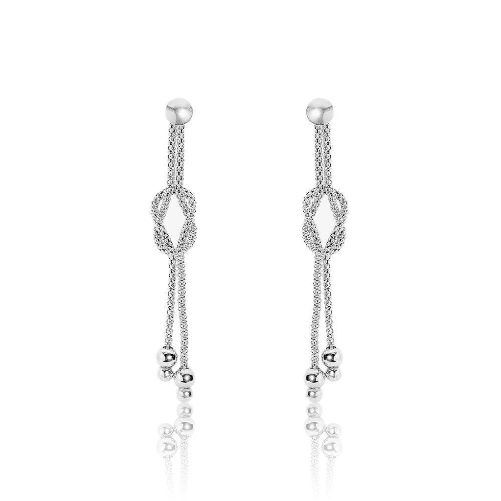 Boucles D'oreilles Pendantes Deauville Argent Blanc