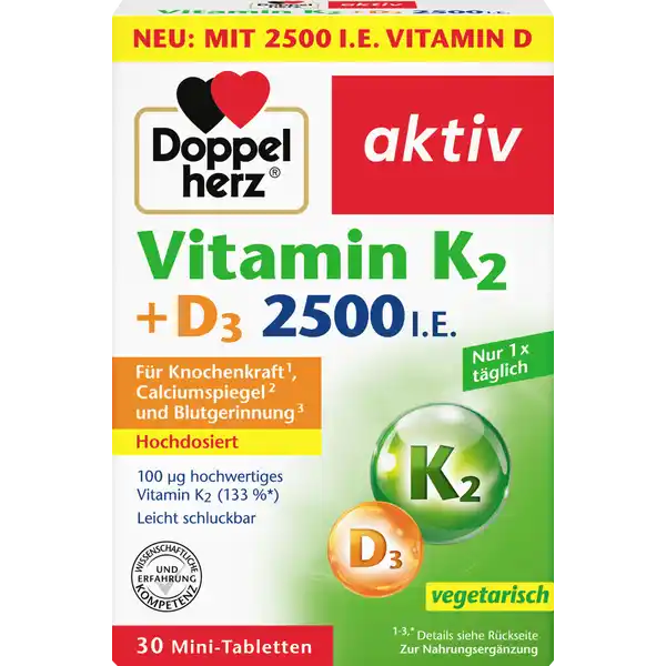 Vitamin K2 + D3 2500 I.E. 30 Tabletten