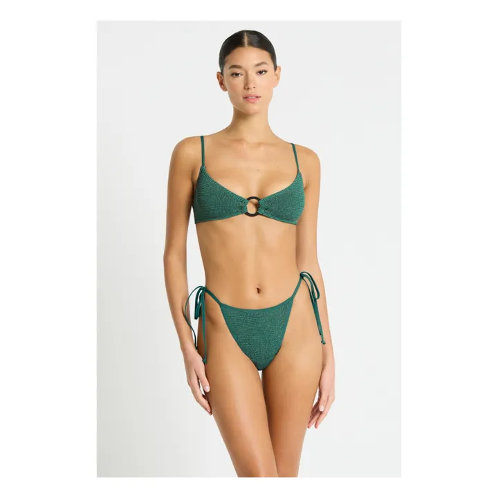 Bond-Eye Haut de Maillot Ring Métallisé | Vert Jade