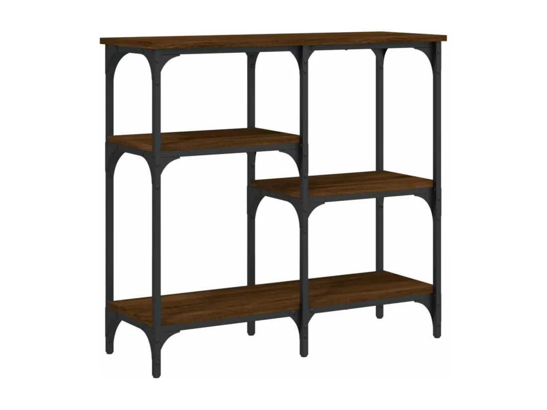Table console chêne marron 80x29x75 cm Bois d'ingénierie