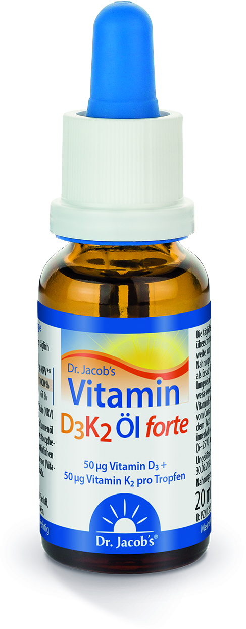 DR. JACOB'S Vitamin D3 K2 Öl forte Öl 2000 IE hochdosiert Pip Fl 20 ml