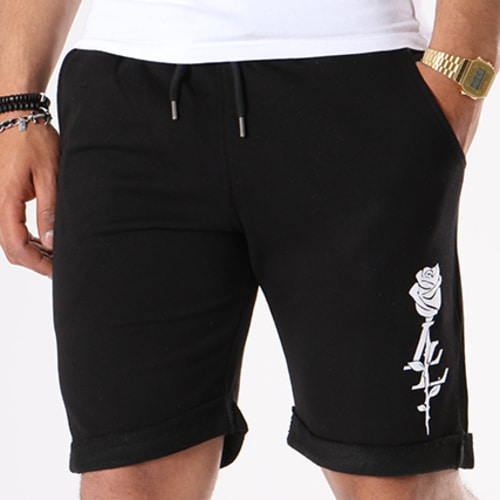 Short Jogging Rose Typo Noir Blanc