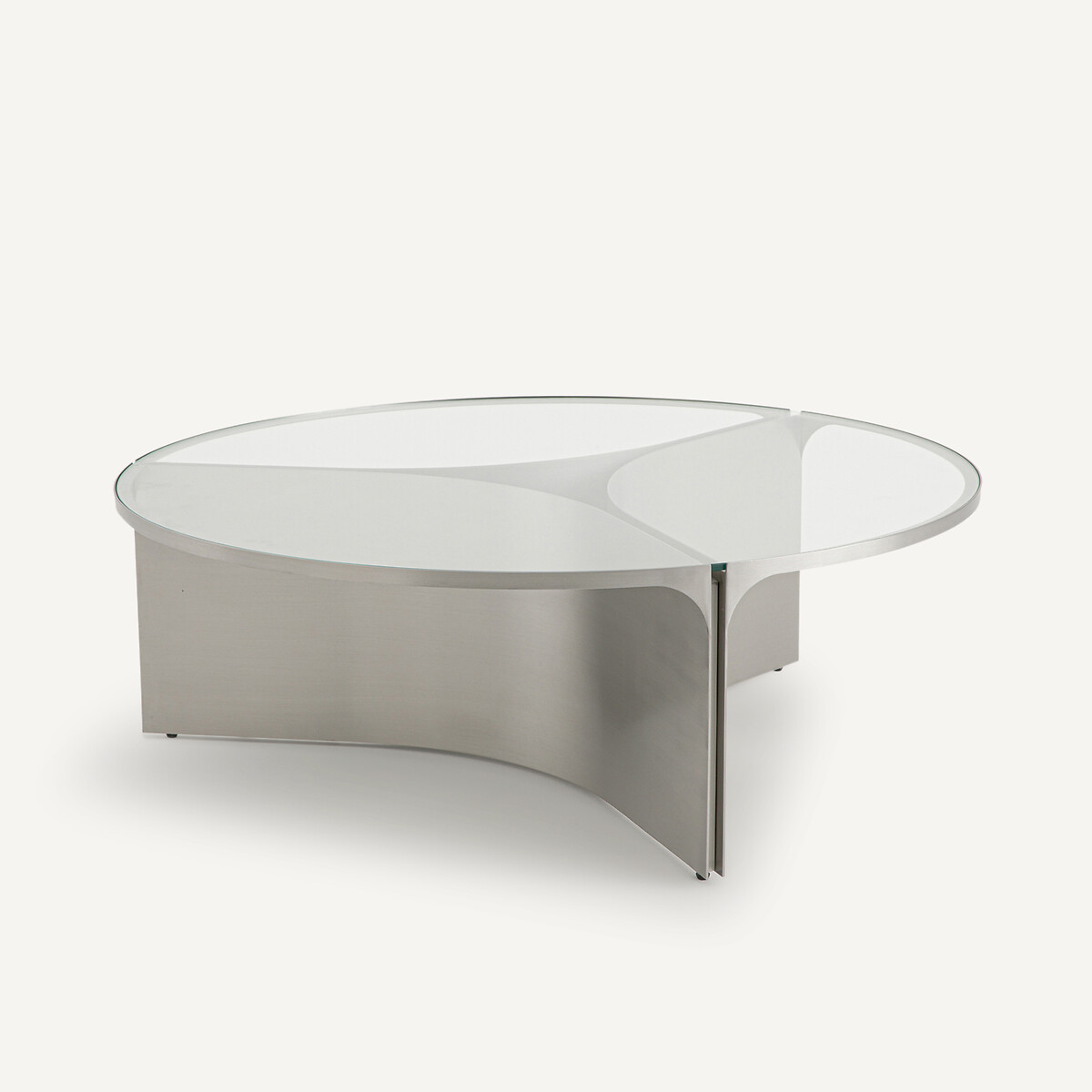 AM.PM<br>Mesa de centro em vidro e metal, modelo grande, Gira