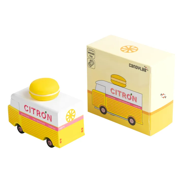 Candylab Voiture Macaron citron en bois