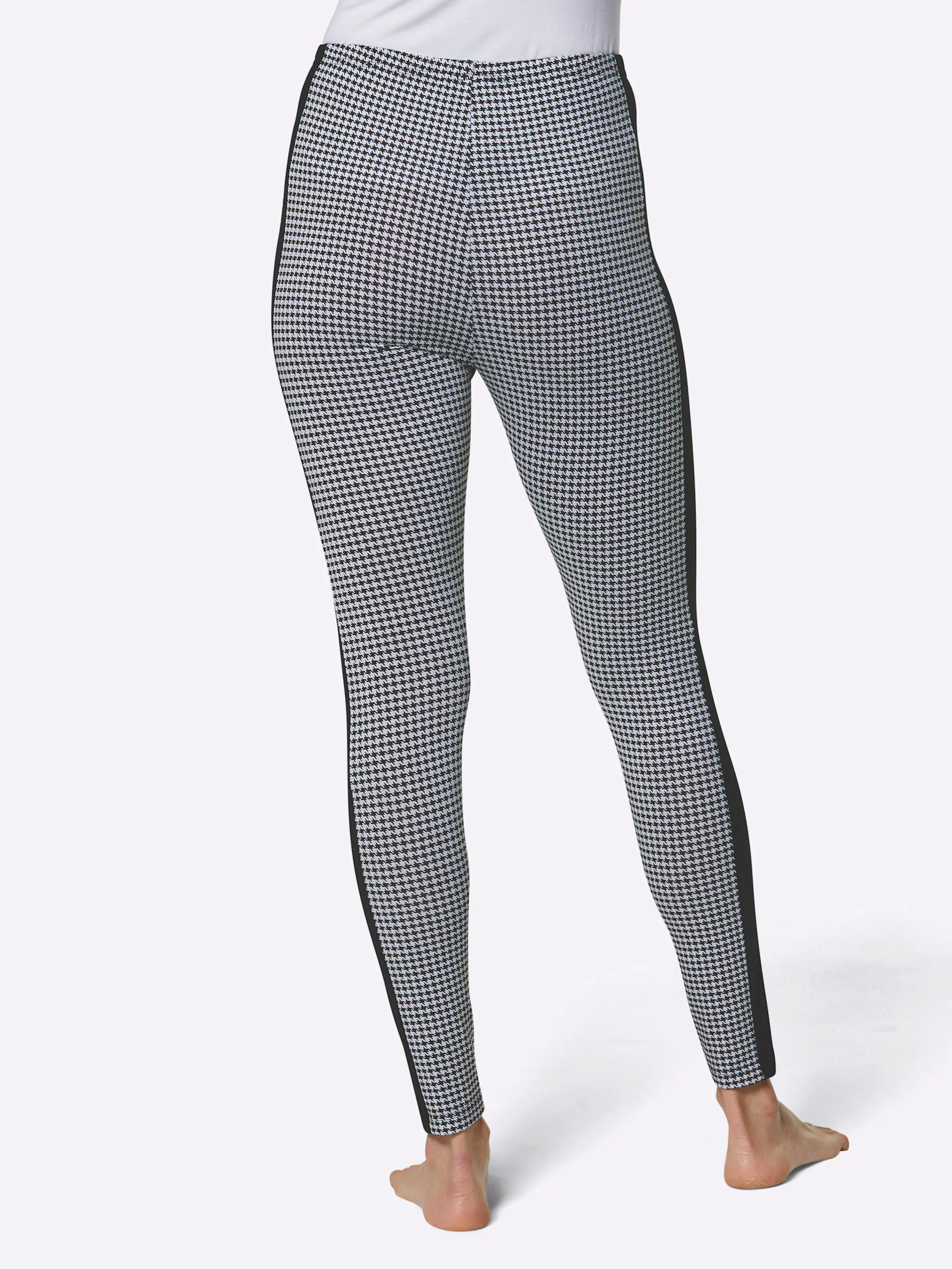 CREATION L PREMIUM Modal-Leggings in schwarz-weiß-bedruckt