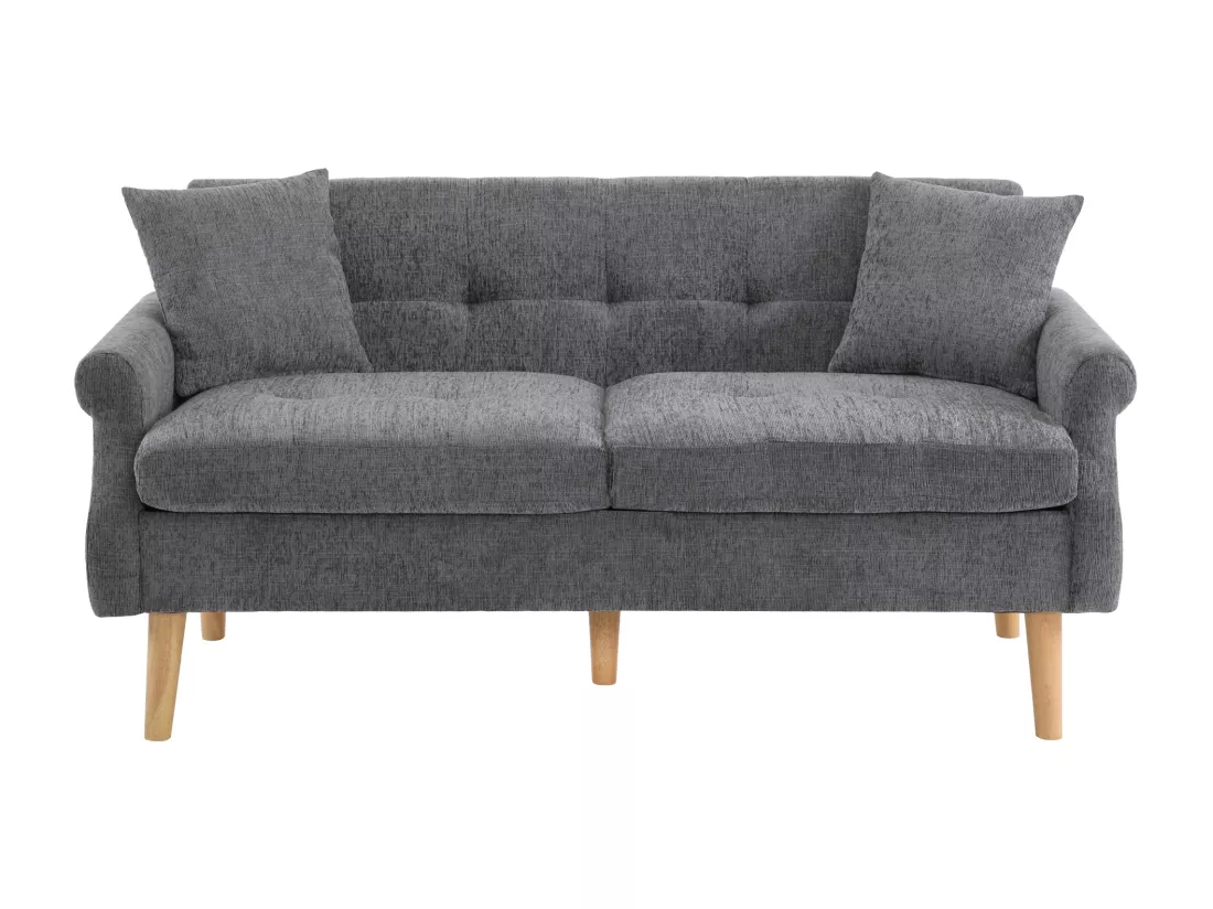 Haobosic - Canapé Moderne en Tissu Chenille, 2 Places, Design Ergonomique avec Accoudoirs Élégants, Pieds en Bois Massif, Confort Extra