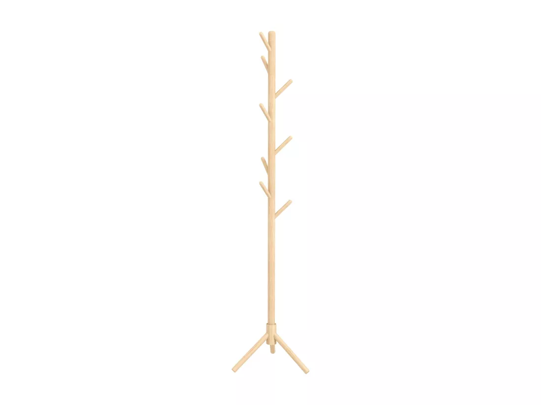 Portemanteau sur pied style cosy naturel 8 patères dim. 40L x 40l x 165H cm bois de pin