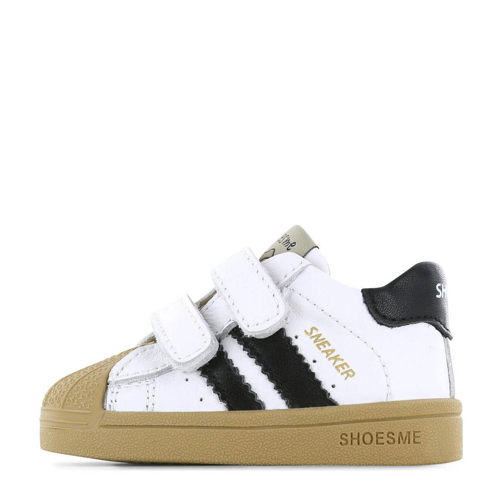 Shoesme leren sneakers wit/zwart