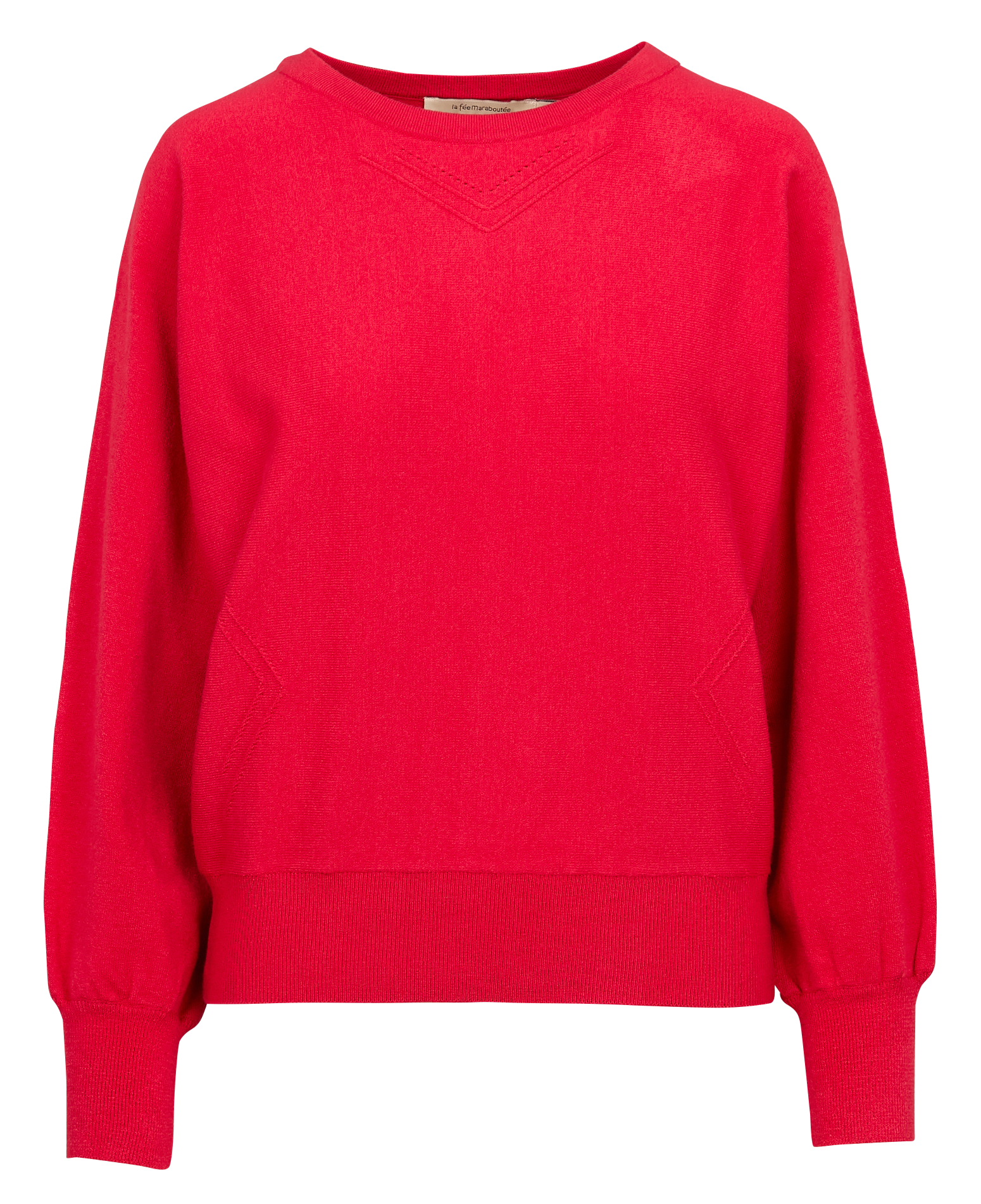 Pull col rond droit en maille | Rouge