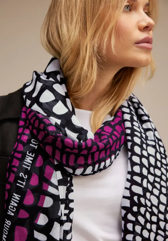 Print Longschal - Black