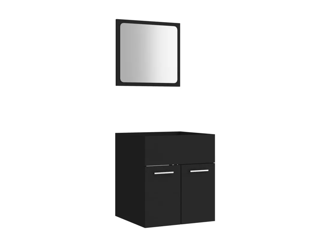 Ensemble de meubles de salle de bain 2 pcs Noir Aggloméré