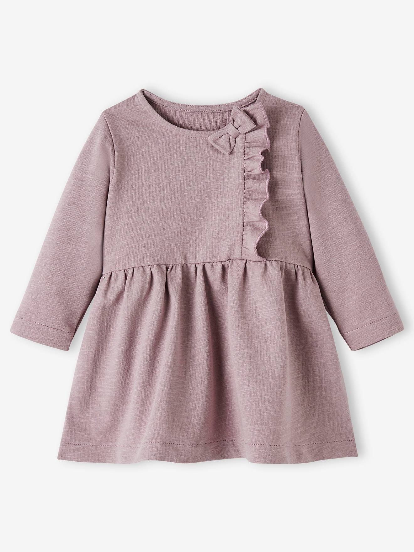 Vestido de pelúcia flamejante, tamanho médio, liso, violeta bebê.
