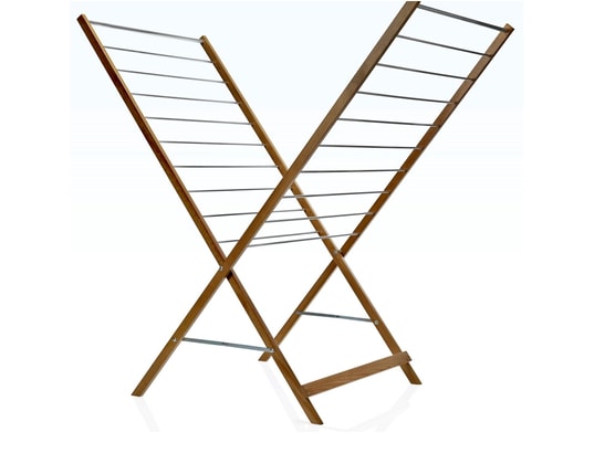 KITCHEN MOVE - Etendoir à linge pliable xenia bois aluminium et bois 10m