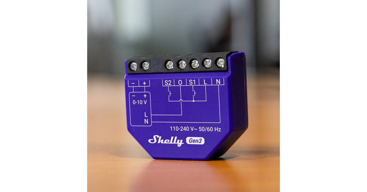 ShellyDimmer 0/1-10V PM Gen3  (Blauw)