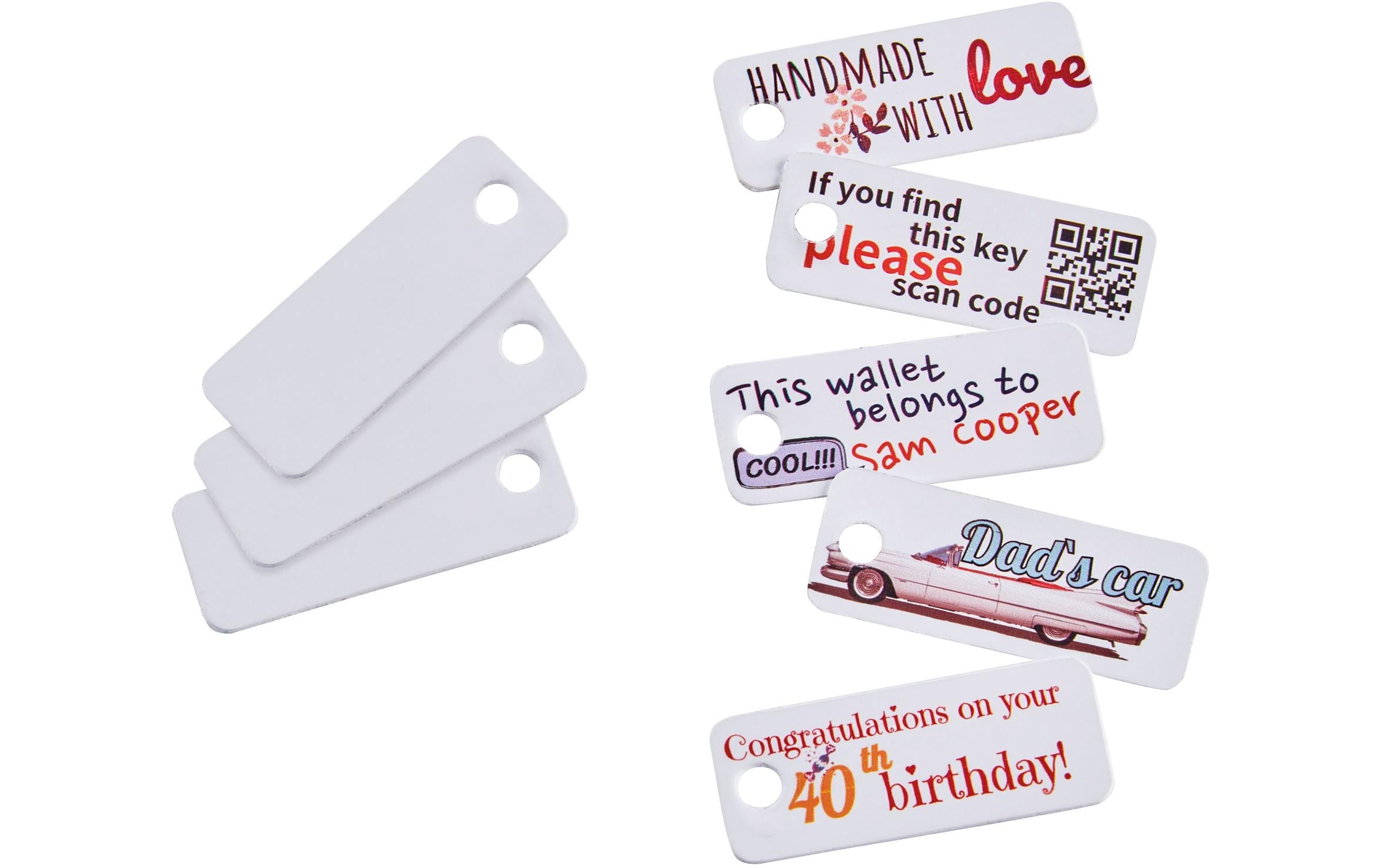 Namensschild mit Loch 45 x 18 mm, 20 StückSelbstklebende PVC Schilder