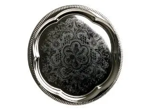 Serveringsfad Ø35 cm Rund Sølvblik,48 stk/krt