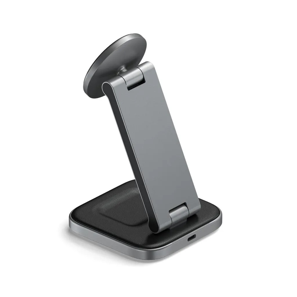 (15W) 2in1 MagSafe Ladegerät Qi2 Wireless Charger für Apple iPhone / Apple Airpods Ladestation (ST-Q21FM) - Space Gray